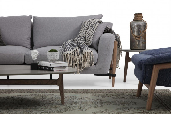 Sofagarnitur 4-Sëtzer Fautteuil Véiersëtzer Stoffsofa Modernen Design Gro