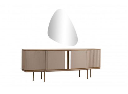 Béisch Iesszëmmer Kommod 2-diereg Luxuriéise Spigel Modern Holz Miwwelen