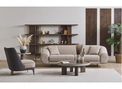 Wunnzëmmer Miwwel Designer 3+1 Sëtzer Luxus Fotell Couchtisch Säitentisch