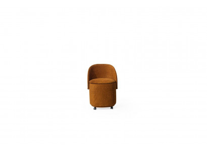 Designer Orange Polsterstull Pouf-Stull Mat Stauraum Iesszëmmer Miwwelen