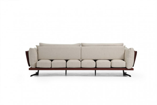 Däitschzëmmer Sofa 3 Sëtzer Stoff Beige Modernen Design Wunnzëmmer Luxus