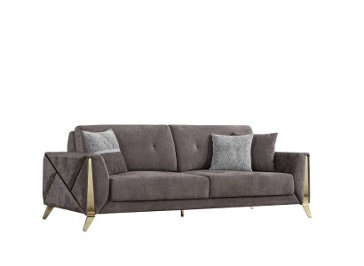 Groue Sofa Dreesëtz Wunnzëmmer Luxus Konschtlieder 3-Sëtz Stilvoll Kanapee