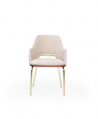 Beige Edelstolstull Metallkader Iesssall Einsëtzer Luxus Still Nei