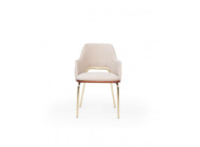Beige Edelstolstull Metallkader Iesssall Einsëtzer Luxus Still Nei