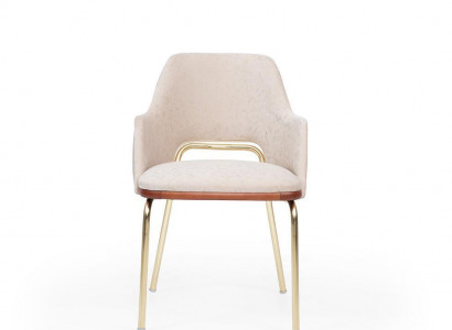 Beige Edelstolstull Metallkader Iesssall Einsëtzer Luxus Still Nei