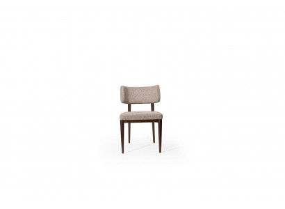 Designer beige Textilstull Iesszëmmer brong Holzbeen Designer Miwwelen