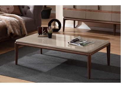Braune Holz Couchtisch Wunnzëmmer Designer Miwwelen Luxus Stilvoll Dëscher