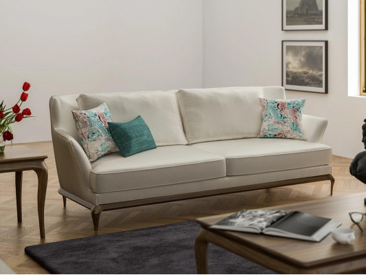 Wunnzëmmer Modern Drësëtzereg Wäiss Canapé Couch Design Ariichtung Polsterméubel