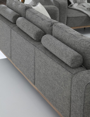 Sofagarnitur 3 Plaz Sëtz Fotell Dräisëtzer Stoff Sofas Modernen Design Gro