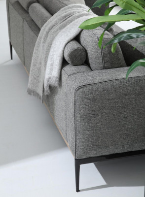 Sofagarnitur 3 Plaz Sëtz Fotell Dräisëtzer Stoff Sofas Modernen Design Gro