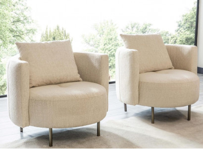 Beige Textil Sëtz Designer Clubssëtz Cocktailsëtz Gepolstert Miwwelen