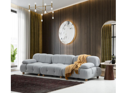 Canapé 3 Plazen Dräisëtzer Modern Stoff Gro Canapéen Design Wunnzëmmer Neit
