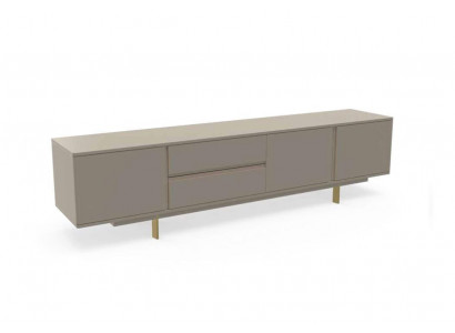 Luxus Wunnwand TV Stänner RTV Niddregboard Holz Wunnzëmmer Beige Miwwelen