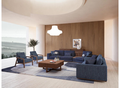 Modern Set Zweesëtzeger Dräisëtzeger Canapé Sofa Luxus Stoffsanapé Design Fauteuil Miwwel