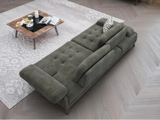 Grou Sofa Zwësëtzeger Polstermiwwele Ariichtung Luxus Wunnzëmmer Polster Stoff