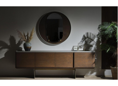 Brongen Sideboard Modern Holzmiwwelen Luxus Ronnespigel Wunnzëmmer 2tlg