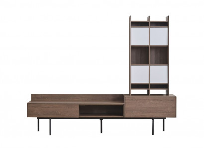 Wunnzëmmer Brongen TV-Ständer Mauer Schaf Moderne Wunnmauer Set 3 Deeler