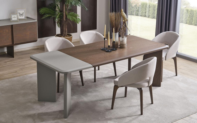 Modern Iessgrupp Designer Iessdësch 4x Stull 5tlg Stilvoll Set Neit