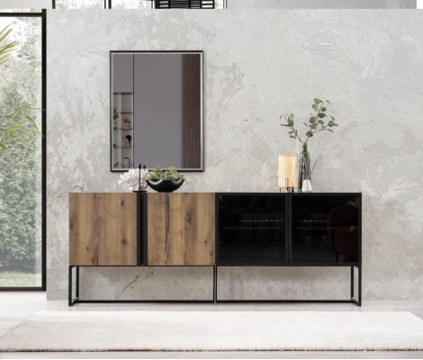 Anrichte Sideboard mat Spigel Grupp Kommode Holz Braun Iesszëmmer