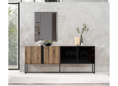 Anrichte Sideboard mat Spigel Grupp Kommode Holz Braun Iesszëmmer