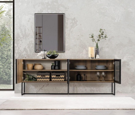 Anrichte Sideboard mat Spigel Grupp Kommode Holz Braun Iesszëmmer