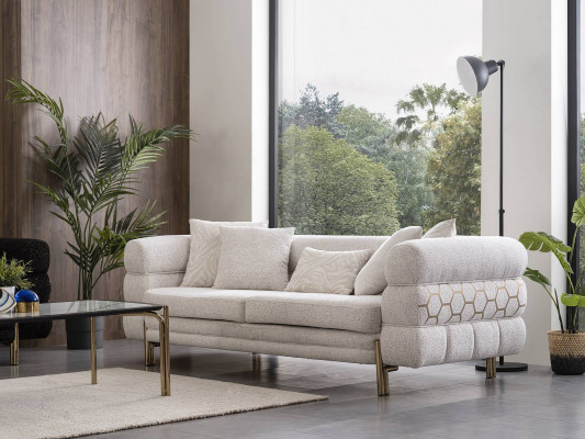 Wäissen Dräisëtzer Luxus 3-Sëtzer Wunnzëmmer Designer Sëtzmiwwel Sofae