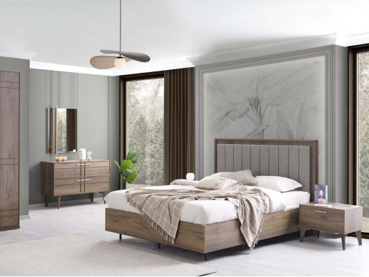 Komplett Garnitur Dobbelbett Holz 5tlg Schlofkummer Brong Bett Modern