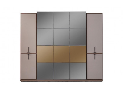 Kleederkierch Garderobeschaf Design Holzkierch mat Spigel Gro.