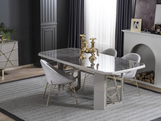 Iesszëmmer Modern Miwwelen Luxus Iessdësch 4x Still Modern Garnitur