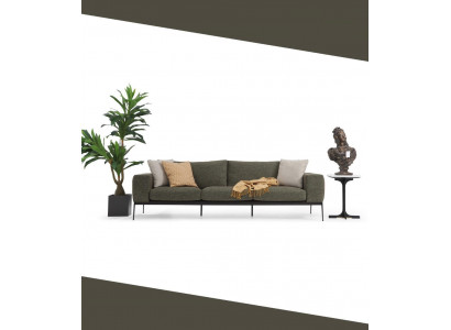 Zwee-Sëtzer Sofa 2 Sëtzer Stoff Gro Modern Design Wunnzëmmer Polyester