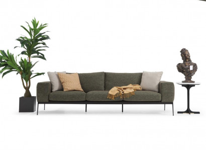 Zwee-Sëtzer Sofa 2 Sëtzer Stoff Gro Modern Design Wunnzëmmer Polyester