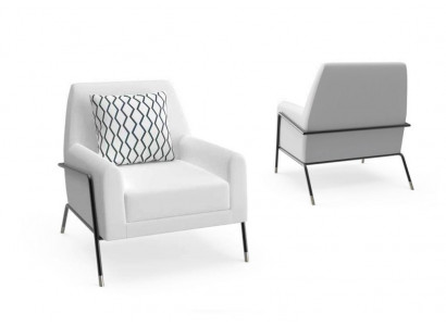 Designer Sessel Wunnzëmmer Miwwelen Ariichtung wäiss Textil Fernsehsessel Lounge