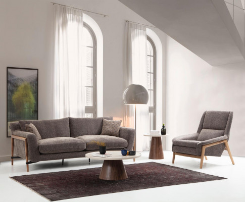 Véiersëtzer Sofa 4 Sëtzer Stoff Sofas Modernen Design Wunnzëmmer Gro
