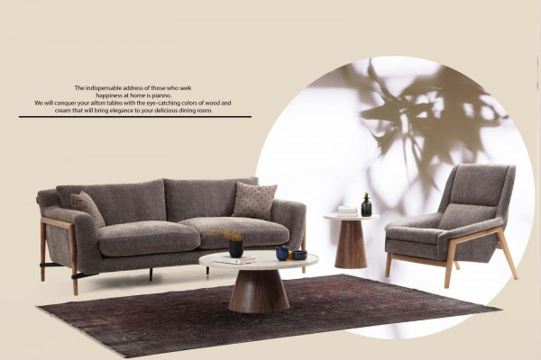 Véiersëtzer Sofa 4 Sëtzer Stoff Sofas Modernen Design Wunnzëmmer Gro