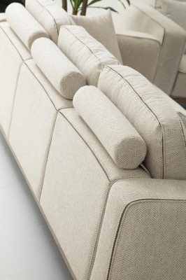 Couch Véiersëtzer 4 Sëtzer Stoff Couches Modernen Design Wunnzëmmer Béisch
