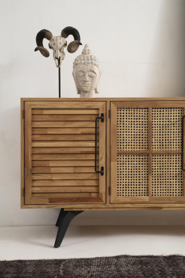 Iessgrupp Eck Iesszëmmer Iessdësch Still Sideboard 6 Deeler Brong Holz