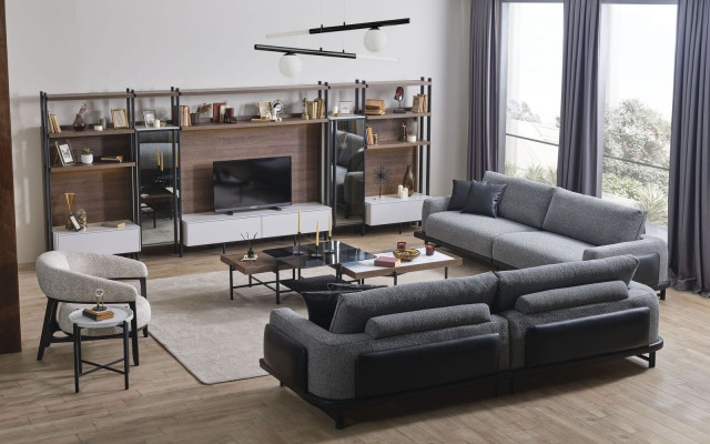 Sofasëtzgrupp 331 Sëtzer 3х Couchtischen 6tlg Wunnzëmmer Set Luxus Möbel