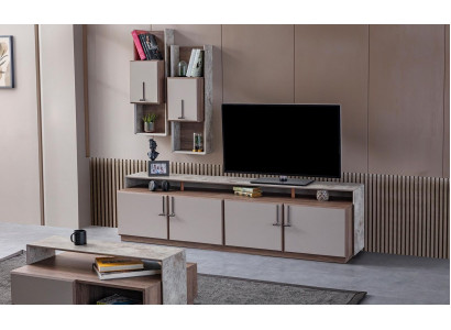 TV Stänner Wandkierfecht Sideboard RTV Niddrecheboard Gro Wäinstuff Holz