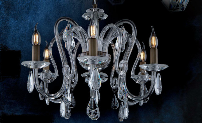 Kristallkronlecheren Hängeleucht Deckenleucht Bohemia vu Lampe