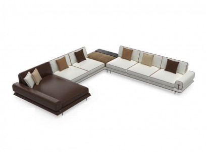 Wunnlandschaft Canapé Holz Relax U Form Eckcanapé Design Miwwelen Couchen