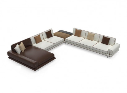 Wunnlandschaft Canapé Holz Relax U Form Eckcanapé Design Miwwelen Couchen