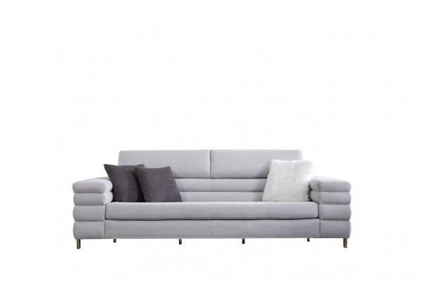 Grouwe Luxus-Dreisëtzer-Sofa, Wunnzëmmeméiwel, Holzgestell Canapé.