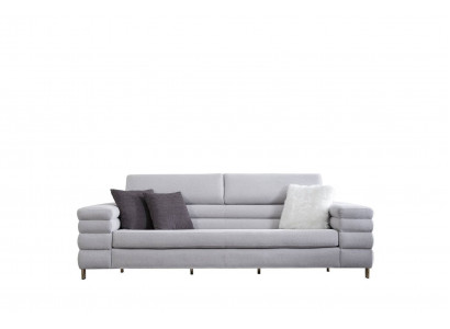 Grouwe Luxus-Dreisëtzer-Sofa, Wunnzëmmeméiwel, Holzgestell Canapé.