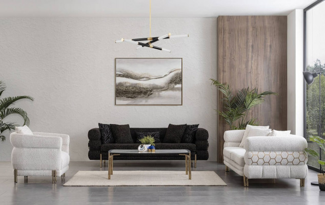 Canapé-Set 3+3+1 Sëtzer Luxus Fautteuil Wunnzëmmer Set Sofas 3-Stéck Set
