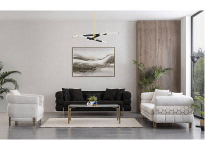 Canapé-Set 3+3+1 Sëtzer Luxus Fautteuil Wunnzëmmer Set Sofas 3-Stéck Set