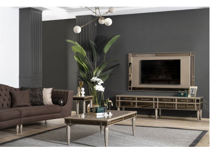 Goldgelzeg Wunnzëmmer Ausstafféierung Designer Sideboard Luxus TV-Rahmen 2tlg