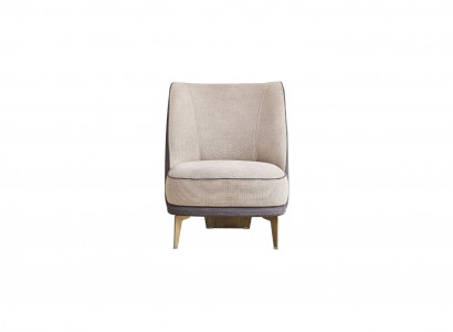 Beige Fotell Wunnzëmmer Miwwelen Edel Polstersotz Designer 1-Sëtzéiert