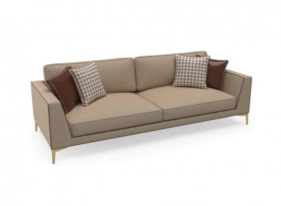 Design Sofa Couch Polster 3 Sëtz Sofas Couchen Sëtz Garnitur Stoff 240cm