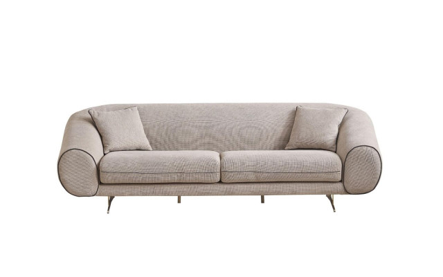 Modern beige Canapé Wunnzëmmer 3-Sëtzer Luxus Polster Designer Sofas