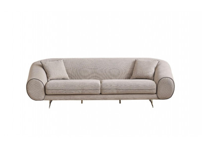 Modern beige Canapé Wunnzëmmer 3-Sëtzer Luxus Polster Designer Sofas